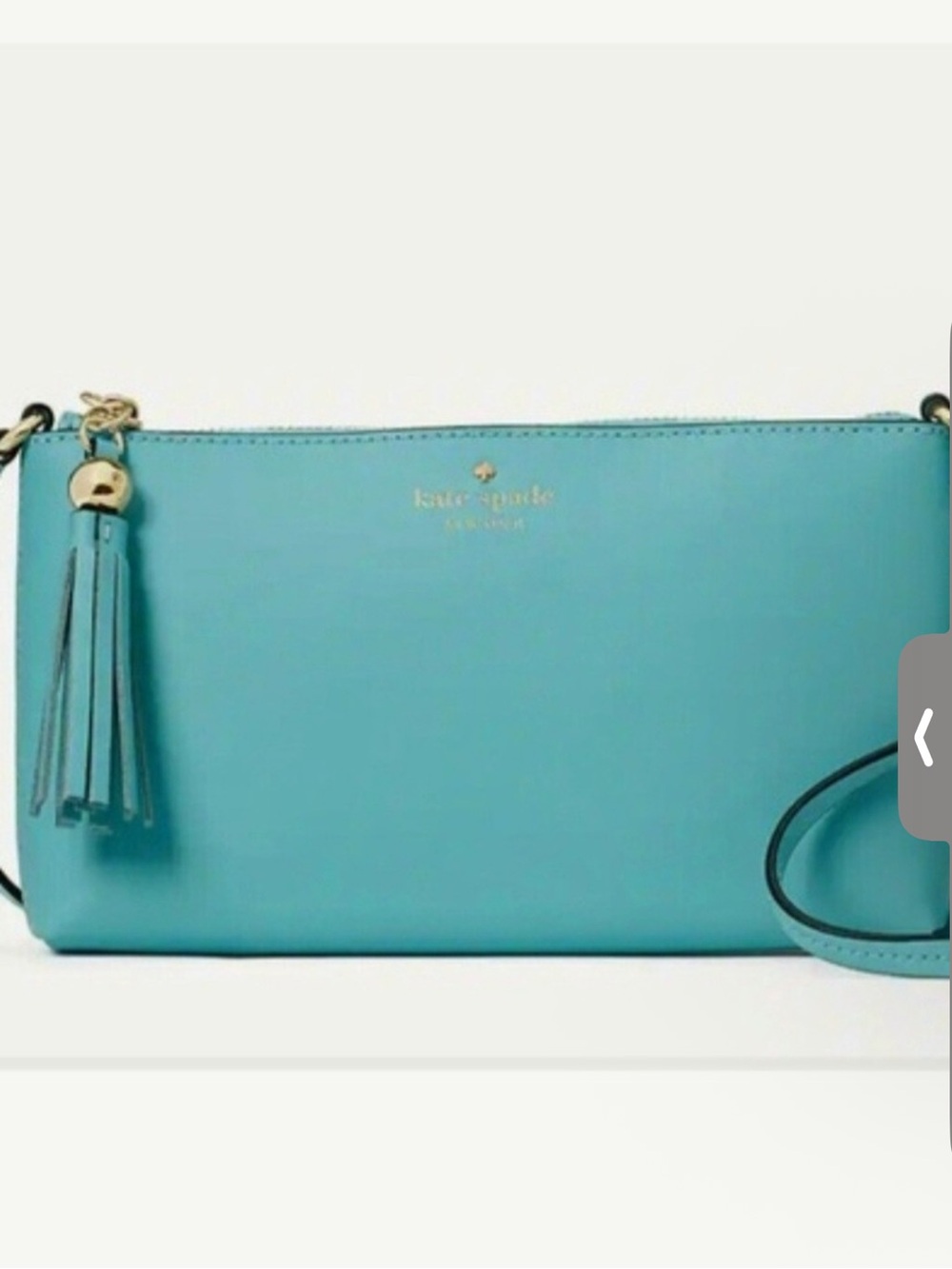 kate spade turquoise crossbody with tassel - Picture 2 of 4